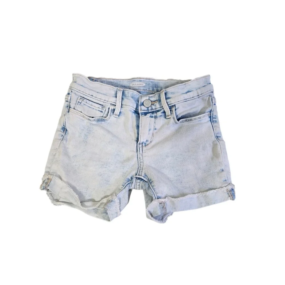 Lot 2 Girls Jean Shorts SZ 8 Old Navy Stone Was Imperial Star Dark Wash